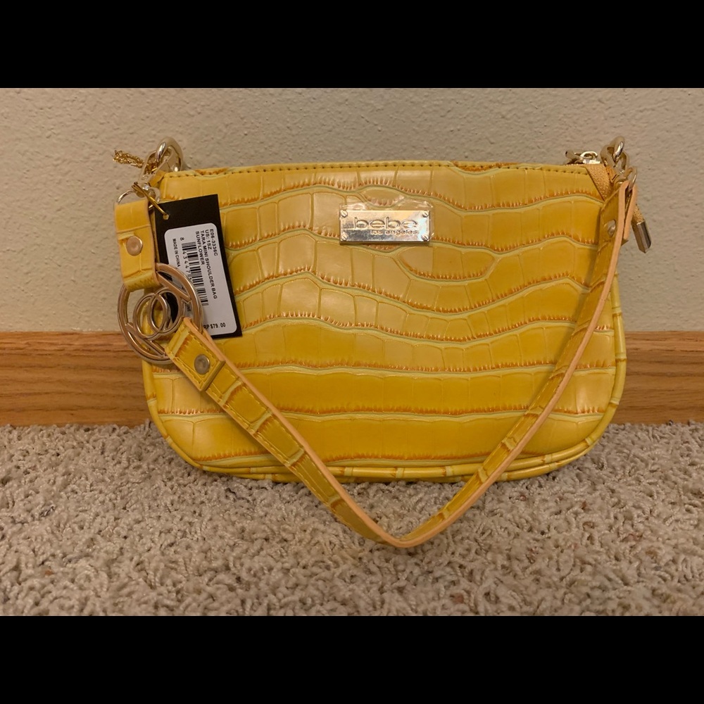 Bebe Tara mini embossed faux leather bag - NEW